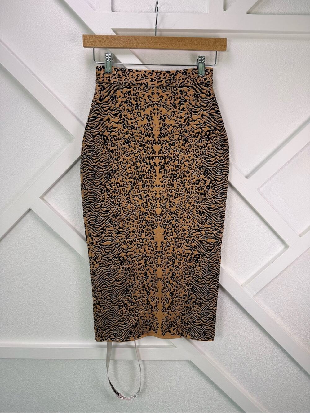 NWT House of CB "Giannelli" Leopard Print Midi Length Bandage Skirt Size Small